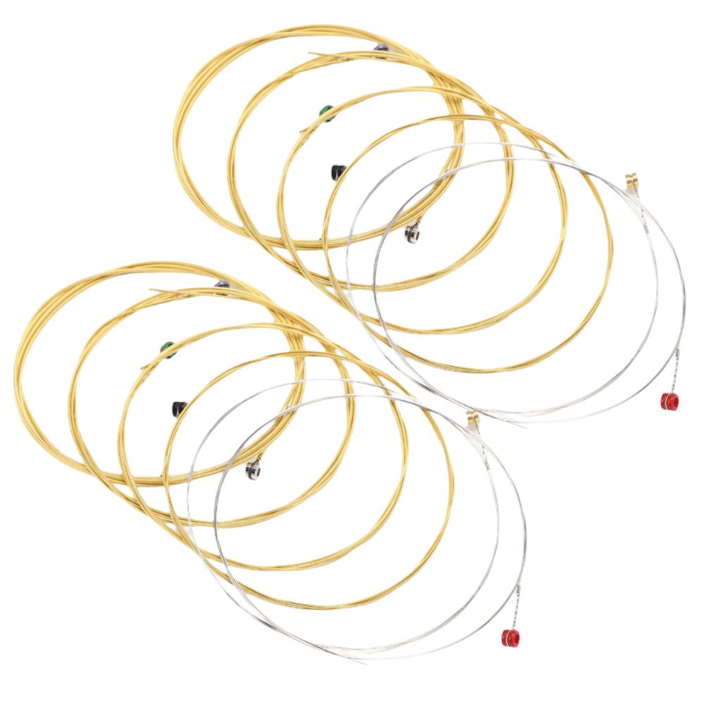 2Sets Brass Material Acoustic Guitar Strings Golden And Silver Guitar Strings For Acoustic Guitar