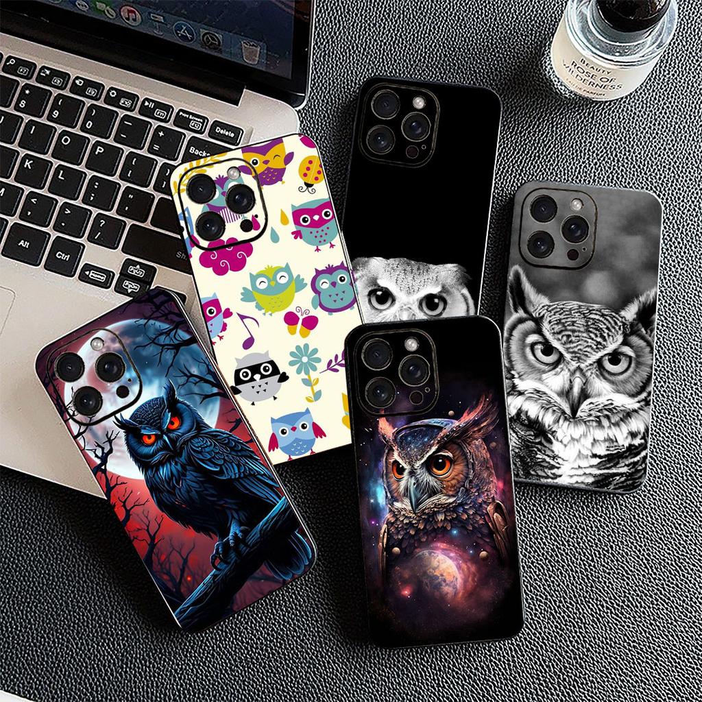 Soft Cover for Apple iPhone 12 13 Pro Max Mini ProMax X XR Air 12Pro 13Pro Casing Phone Case Wallpaper Owl Bird
