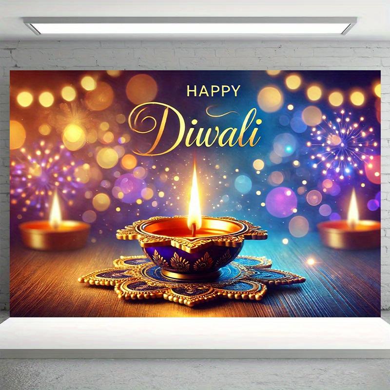 1PC2D Festive Diwali Background for Home, Office, Studio, Outdoor Decoration, No Electricity Required - Wsj