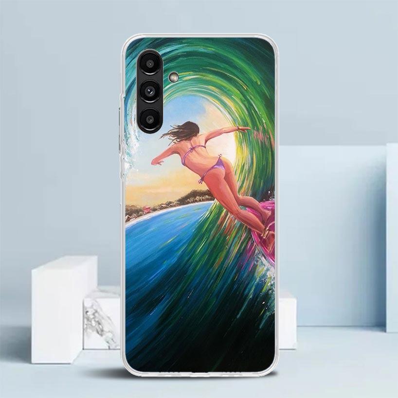 Surfbrett Ästhetisches Handyhülle Für Samsung Galaxy A17 A37 A57 A16 A15 A14 A13 A56 A55 A54 A53 A36 A35 A34 A33 A26 A25 A24 A23 G
