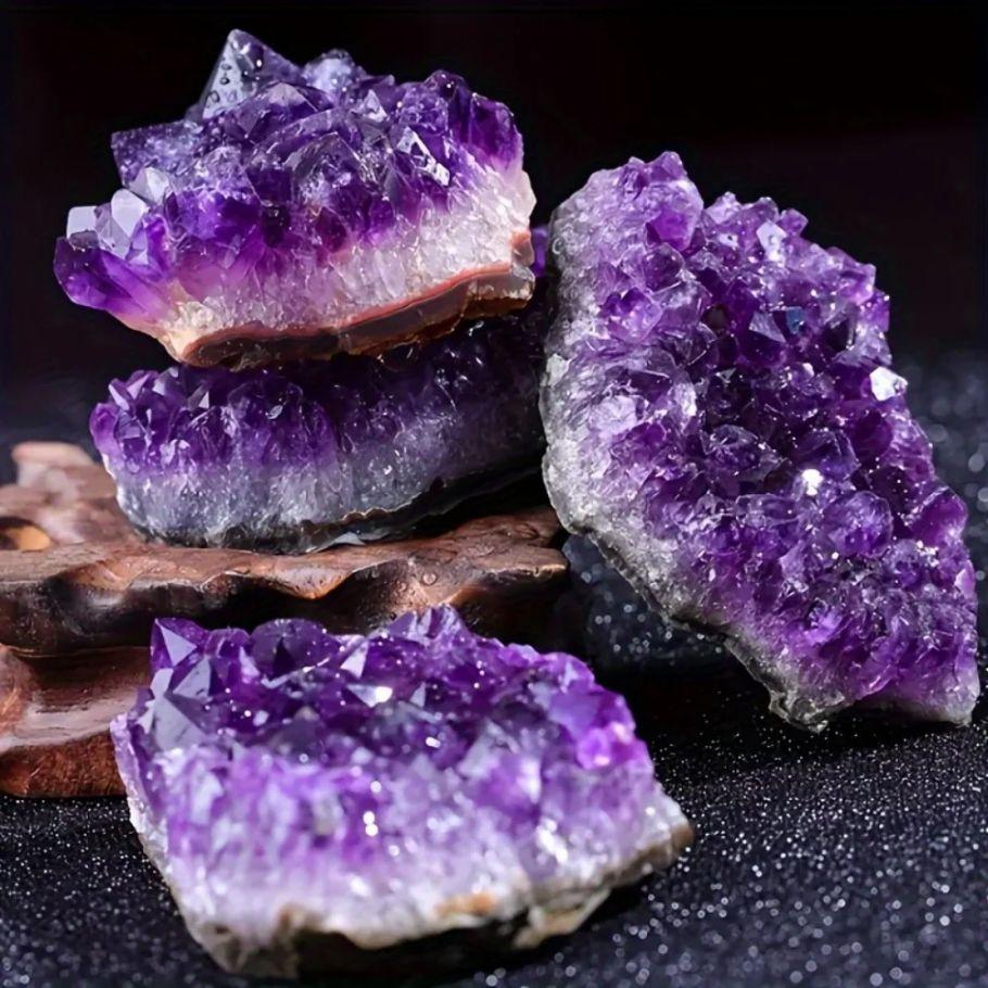 

1pc Natural Amethyst Ore Stone Cluster Irregular Gemstone Holiday Gift Home Aquarium Decorations Home Living Room Store Decor 20-30g 1Pc