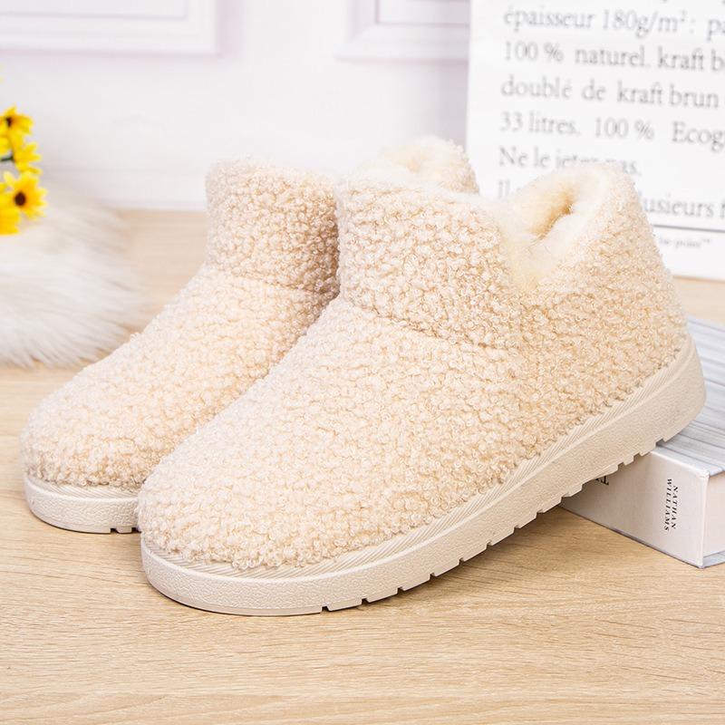 Winter New Thickened Mother Cotton Slippers Warm Cotton Shoes Women's Snow Boots Non-slip Fleece Home Fashion Cotton Shoes