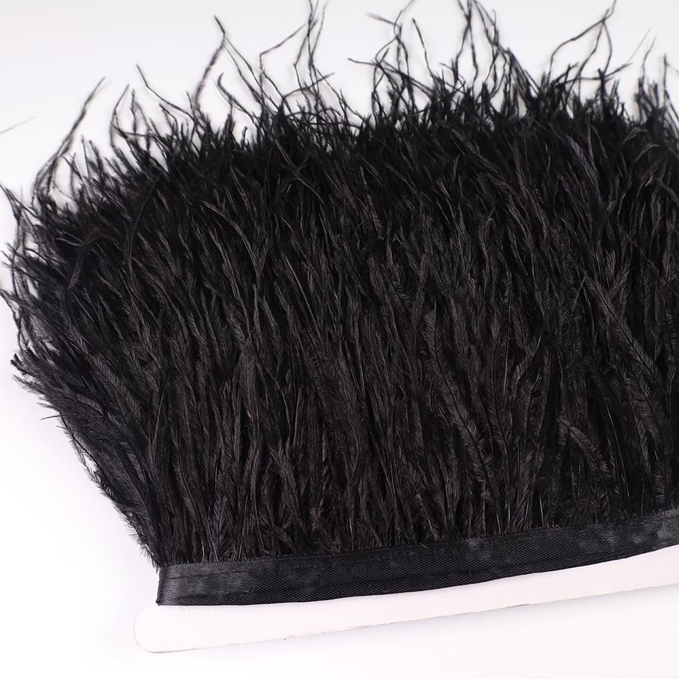 Ostrich Feathers Trim 13-18 CM Plumes on Ribbon Selvage For DIY Wedding Sewing in Dress Decoration Crafts Accessories Wholesale