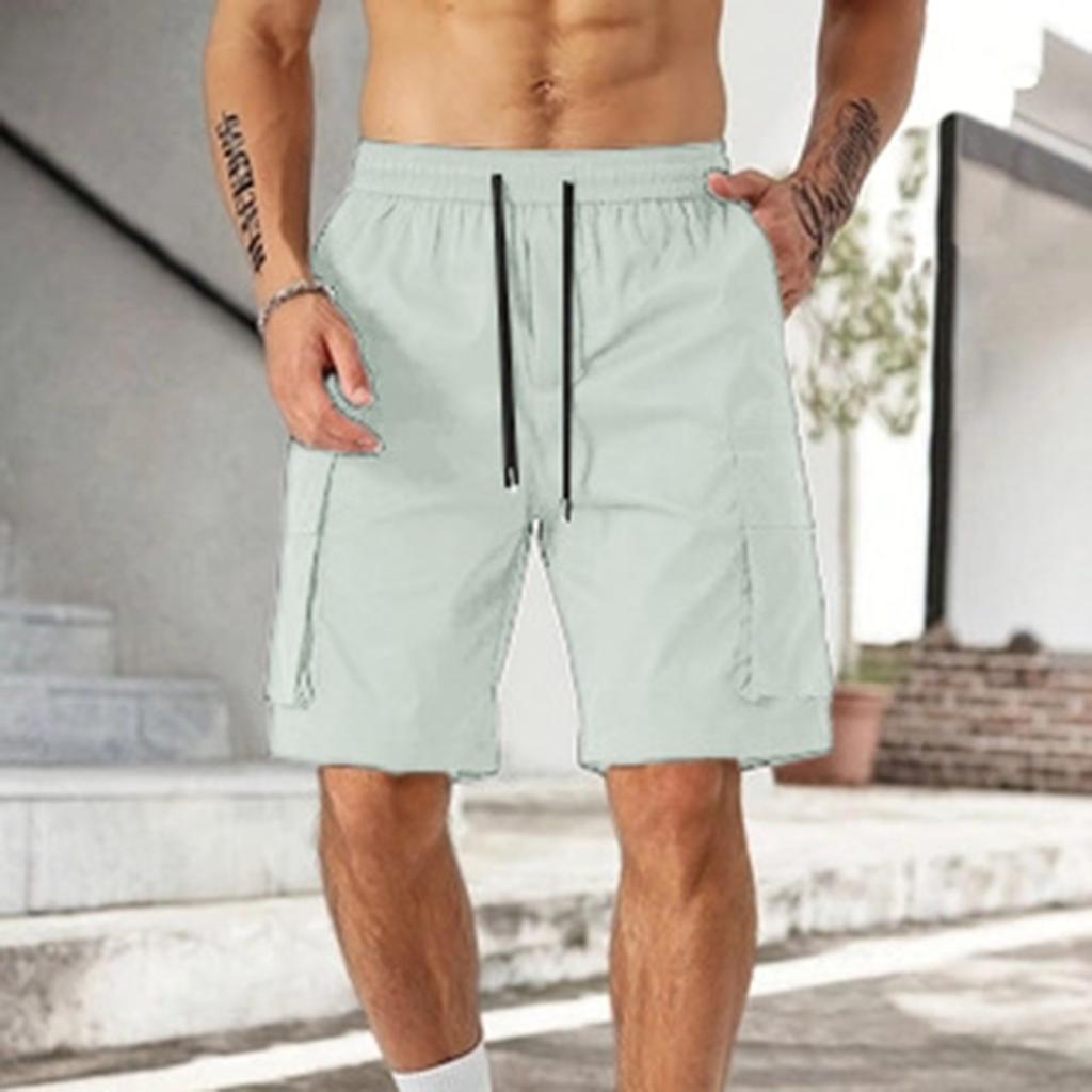 Men's Casual And Fashionable Lace-up Lightweight And Breathable Sports Shorts. Men's Loose And Large-sized Multi-pocket Workwear Shorts.