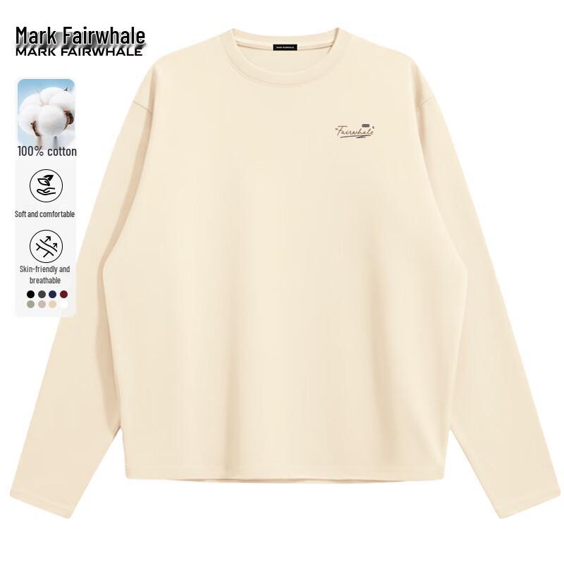 Mark Fairwhale Men's Pure Cotton Loose-fit Long-Sleeve T-Shirt