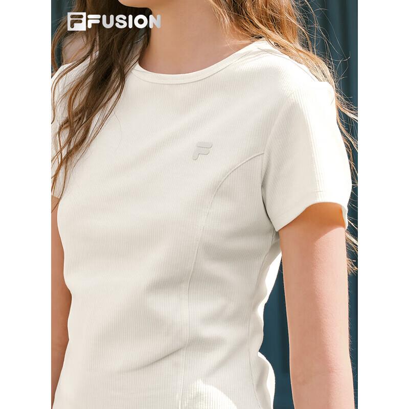 FILA FUSION Women's Solid Knit Slim-Fit T-Shirt
