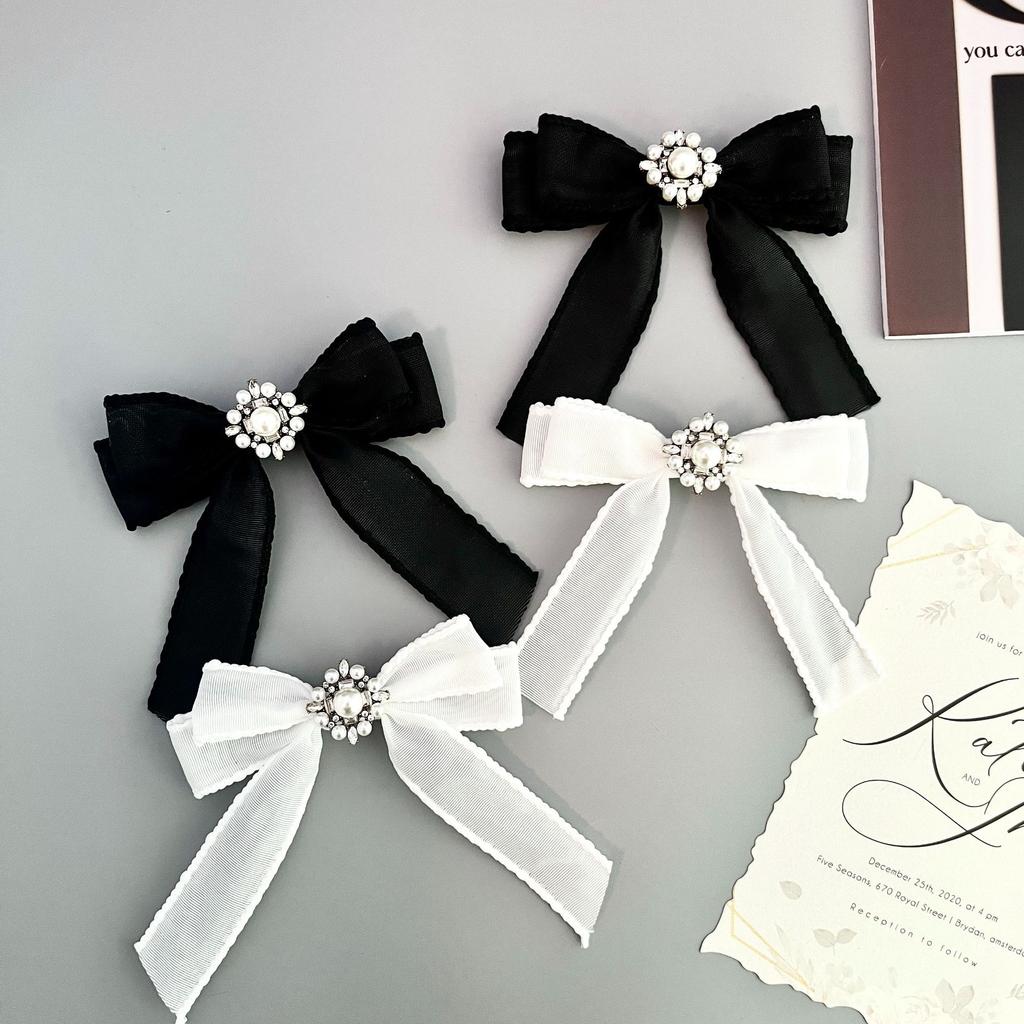 Vintage Rhinestone Pearl Bow Tie Brooch College Suits Style Shirts Dress Accessories Collar Flower Korean Women's Jewelry Gifts