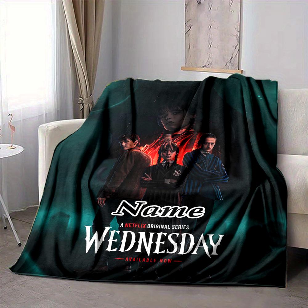 Custom 1pc Wednesday Addams Returns Blanket, Soft And Comfortable Blanket, Casual Warm, Camping Travel Blanket, Birthday Gift Q912193