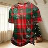 Men's Quick-Dry Round Neck Short Sleeve T-Shirt with Christmas Print for Holiday Party