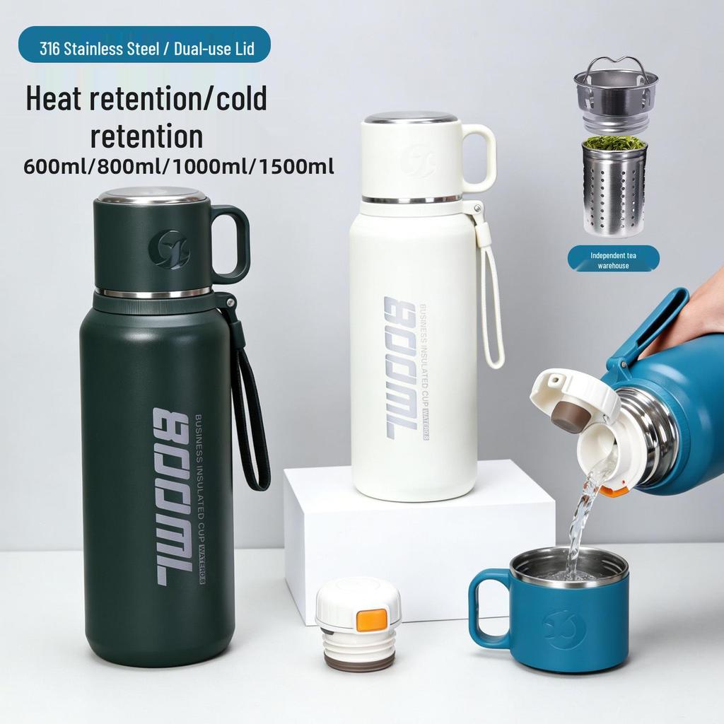 Large Capacity 316 Stainless Steel Thermos with Tea Infuser – Portable, Leak-Proof Bottle for Hot/Cold Retention