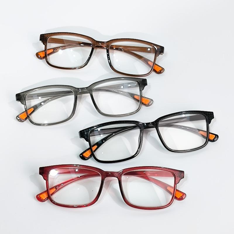 4pcs Square Reading Glasses, Retro Fashion Presbyopic Glasses Ultralight Readers for Women Men +1.0 To +4.0