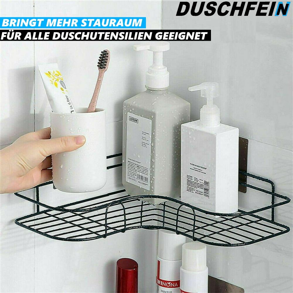 DUSCHFEIN Shower Shelf Corner Shower Shelf Without Drilling Stainless Steel Shelf Black