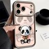 Black Coat Panda Pattern Case For iPhone 17 Pro Max Funda Shockproof Bumper Cover For iPhone 16 Pro Max 15 14 13 12 11 Air 16E