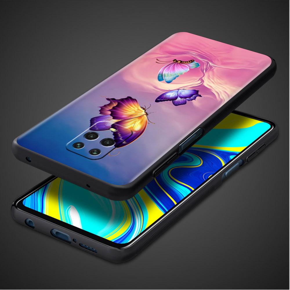 Funda Für Xiaomi Redmi Hinweis 10 9 11 Pro Weiche Telefon Fall 10S 9S K40 8 9A 9C 9T 7 10C 8T Silikon Abdeckung Diamant Blume Schmetterling