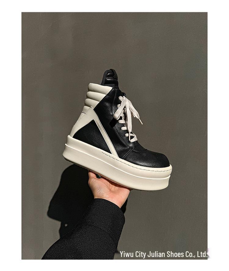 Height-Boost 10cm Unisex High-Top Sneakers with Inverted Triangle Design