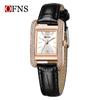 OFNS Elegant Women's Square Dial Watch: Simple Niche Bar Markers, Waterproof, Luxury Diamond Inlaid Quartz.