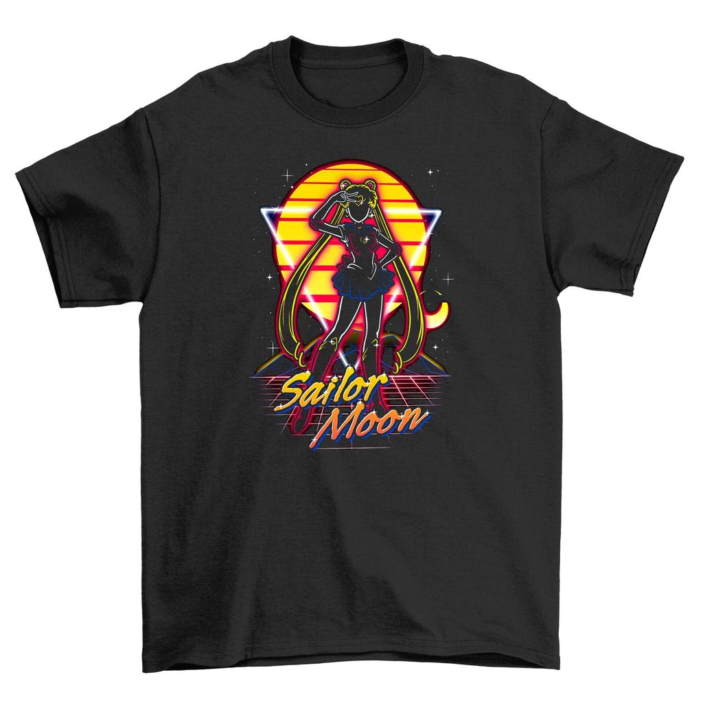Japanese Anime Sailor Moon Men's T-Shirt Summer New Retro Men's and Women's Streetwear