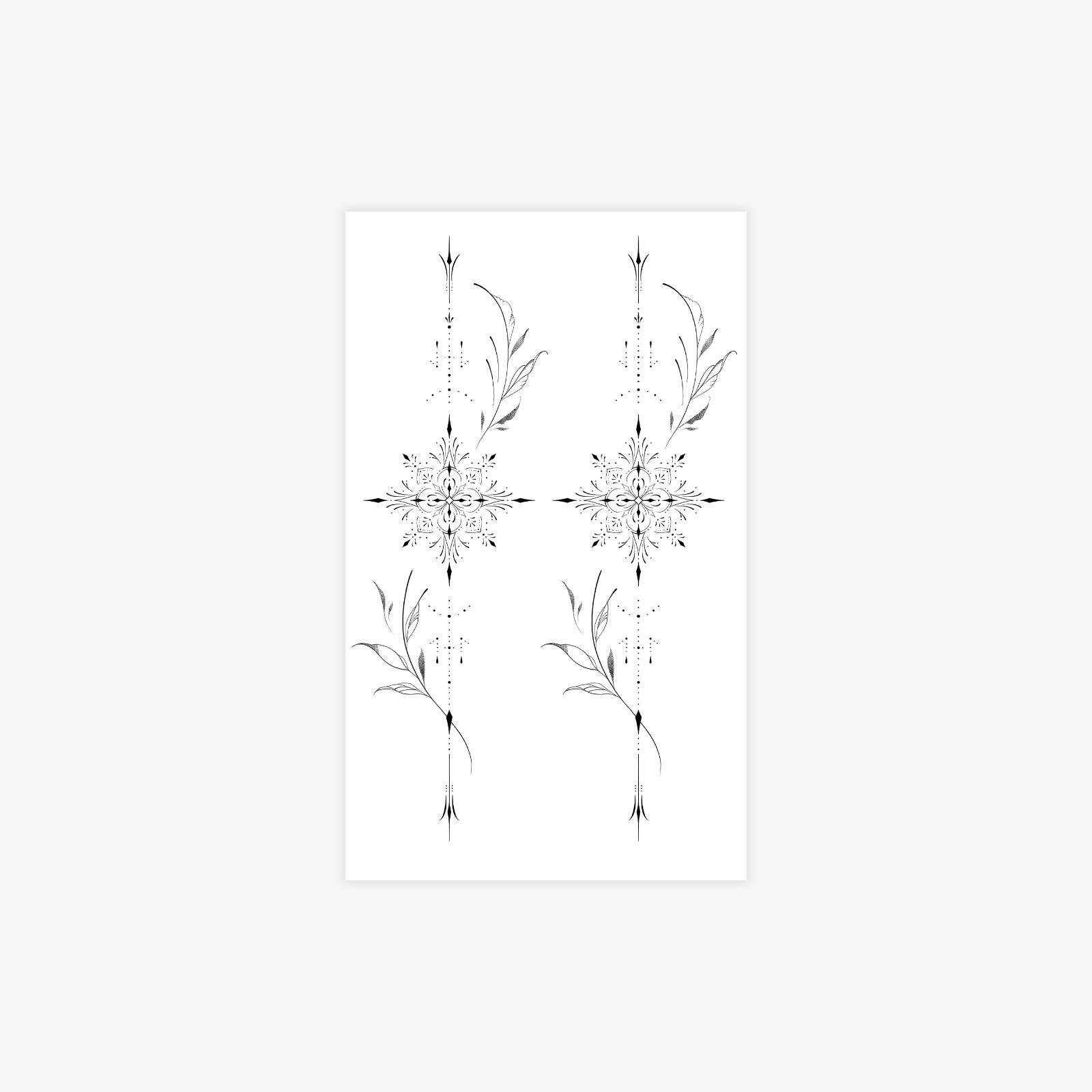 Snowflake Line Totem Tattoo Sticker Waterproof And Long-Lasting High-End Niche Simple Tattoo Sticker 9*15