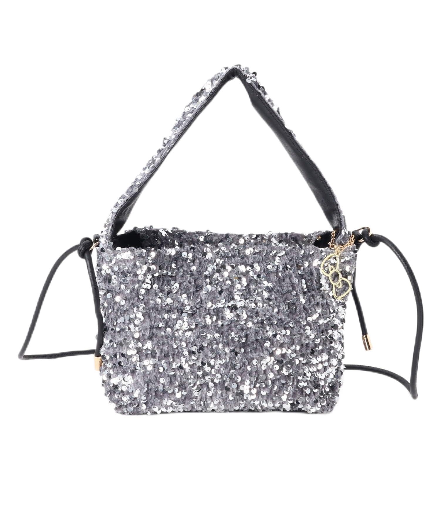 

Shoulder bag Hello Kitty sequin 2WAY one shoulder 76909305 Gray 00 [Globe] Women s (412)