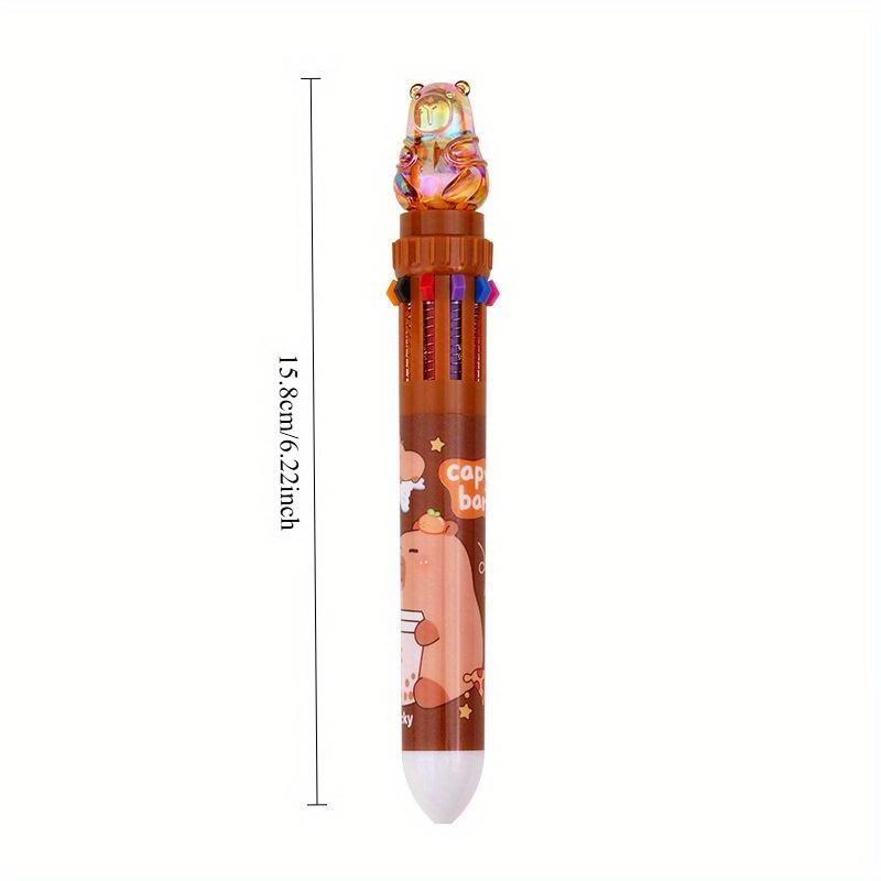 36Pcs Colors Ballpoint Pen Imitation Crystal Capybara 0.5mm Colorful Ink Gel Silicone Kawaii Pens Birthday Party Give Friend Favors Supplies