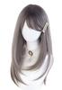 Harajuku-style Heat-resistant Wig, Semi-long, 60cm, Gray Gradient, Perfect for Cosplay, Parties, Lolita, and Everyday Wear.