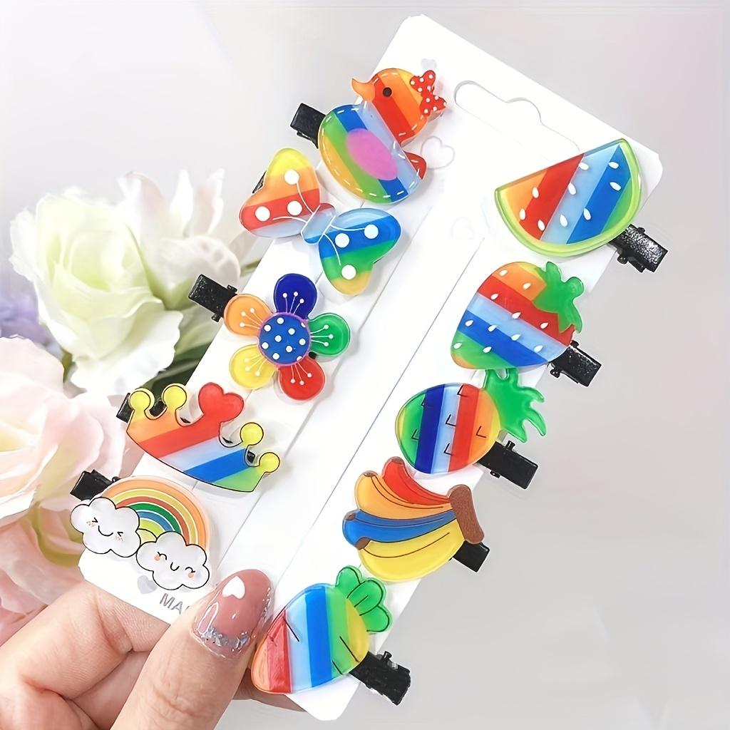 10PCS/Set New Girls Cute Cartoon Ice Cream Flower Hair Clips Kids Lovely Hairpins Headband Barrettes Fashion Hair Accessories