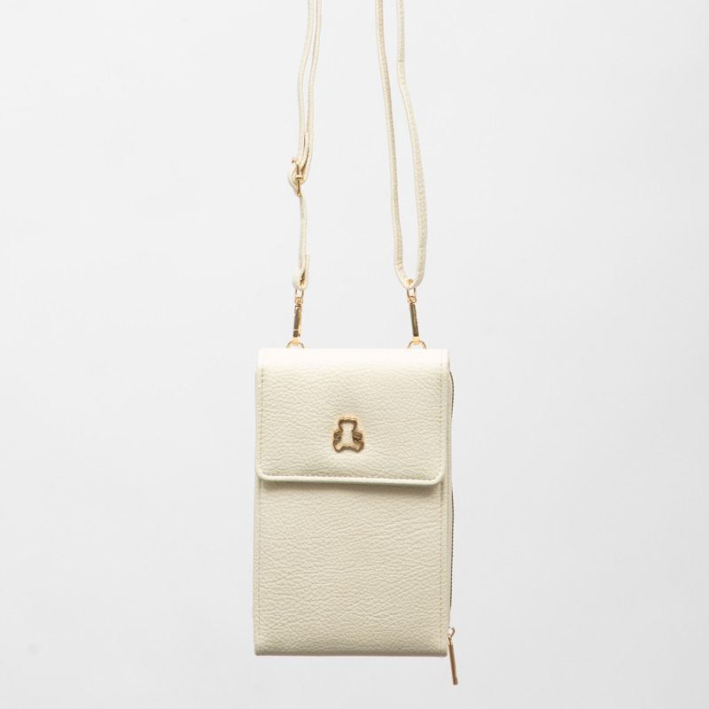 Pochette à rabat 12x19x5cm pour portable avec logo dorée anse amovible Femme LULU CASTAGNETTE