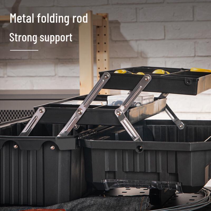 Deli 21-inch Reinforced 3-Layer Folding Tool Box