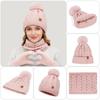 3Pcs/Set Fashion Warm Winter Hat Scarf Gloves Touchscreen Scarf Gloves Set Windproof Soft Scarf Cap Outdoor