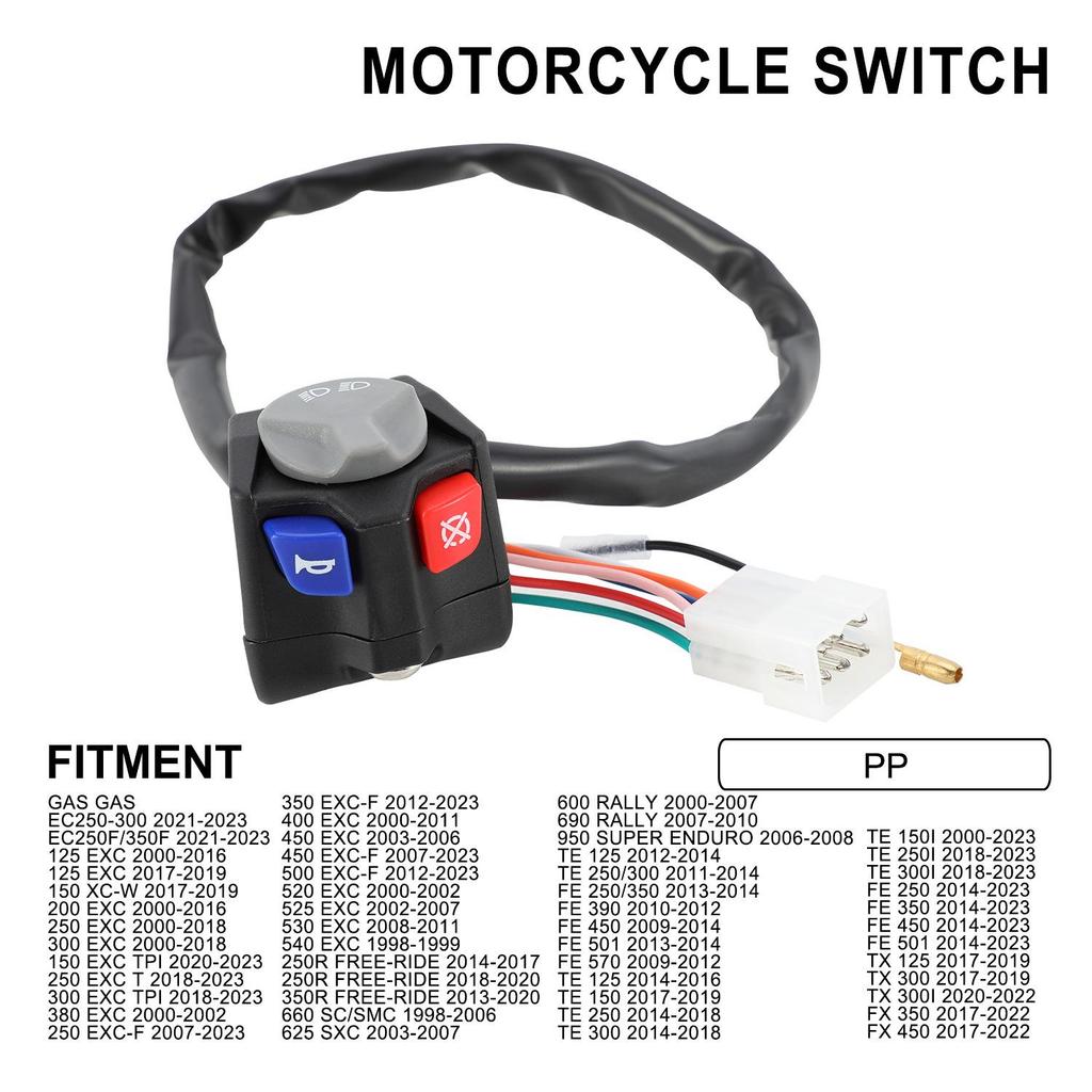 Original Switch for 125-250cc Off-Road Motorcycles: Fits GAS, TE, EXC, FE Models