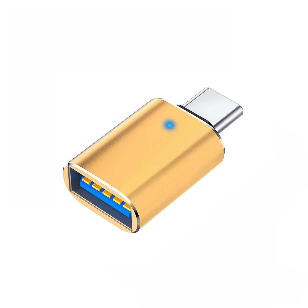 USB 3.0 til Type C Adapter LED OTG til USB C USB-A til Micro USB Type-C Hunnkontakt For HUAWEI Samsung Xiaomi POCO Adaptere