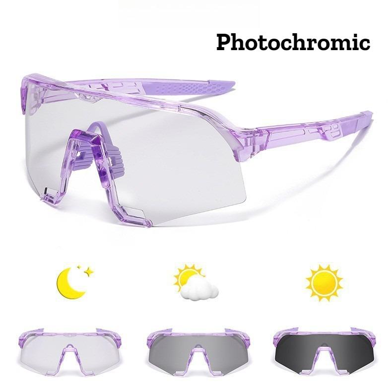 Men's Women's New Colorful Lens Sunglasses Outdoor Sports Photochromic Glasses Fashion Windproof Driving Riding UV400 Sunglasses