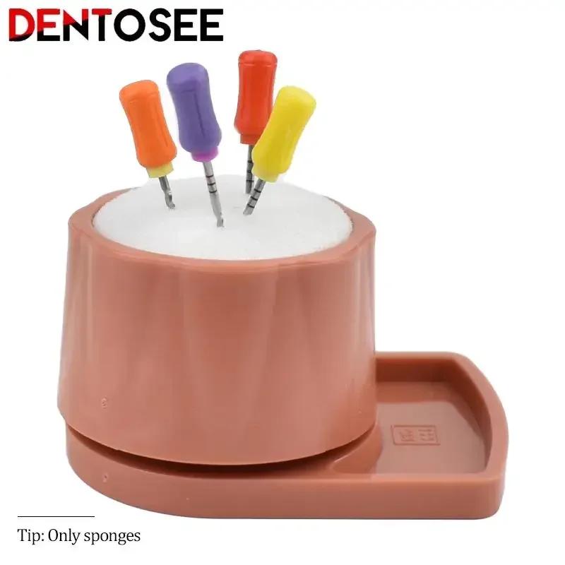 50Pcs/box Disposable Clean Sponge Pad Soft Dental Endo Files Cleaning Foam Stand Replacement Foam Teeth Whitening Tools