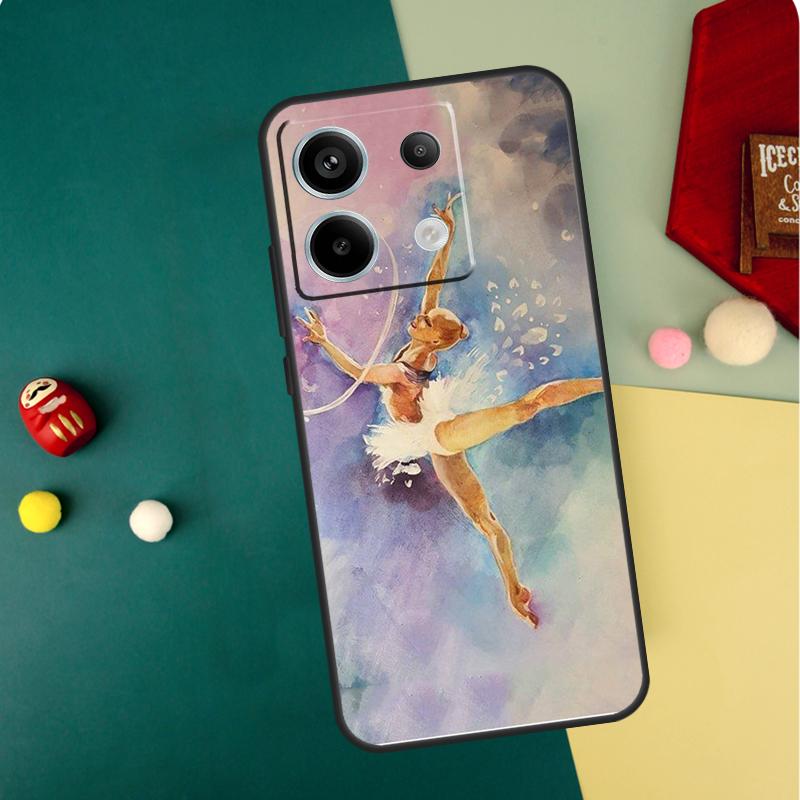 Gymnastics Oil Painting Case For Xiaomi Redmi Note 14 13 12 11 15 Pro Plus Redmi 15 13 10 10C 12C 13C 14C 15C Funda