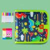 Kids Erasable Graffiti Drawing Book with 12 Watercolor Pens 14 Pages Toddlers Boys Girls Cartoon Doodle Book Educational Drawing Toy