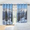 Winter Snow Scenery Blackout Curtains Snowman Pine Forest Pattern Bedroom Living Room Darkening Noise-reducing Window Curtain