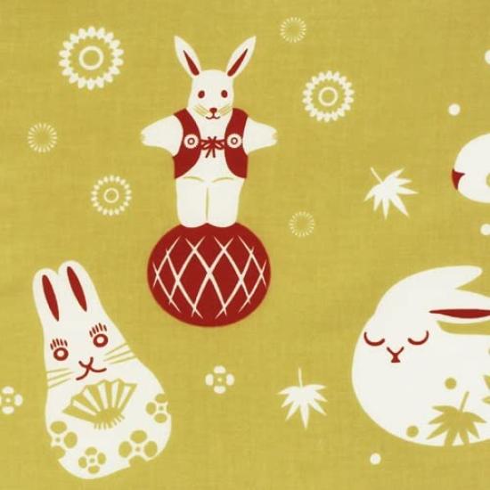 Somenoanbo Hand Towel Rabbit Authentic Dyed Cotton Made In 35cm X 100cm "Palm Beige" 100% Tokuoka, Japan,