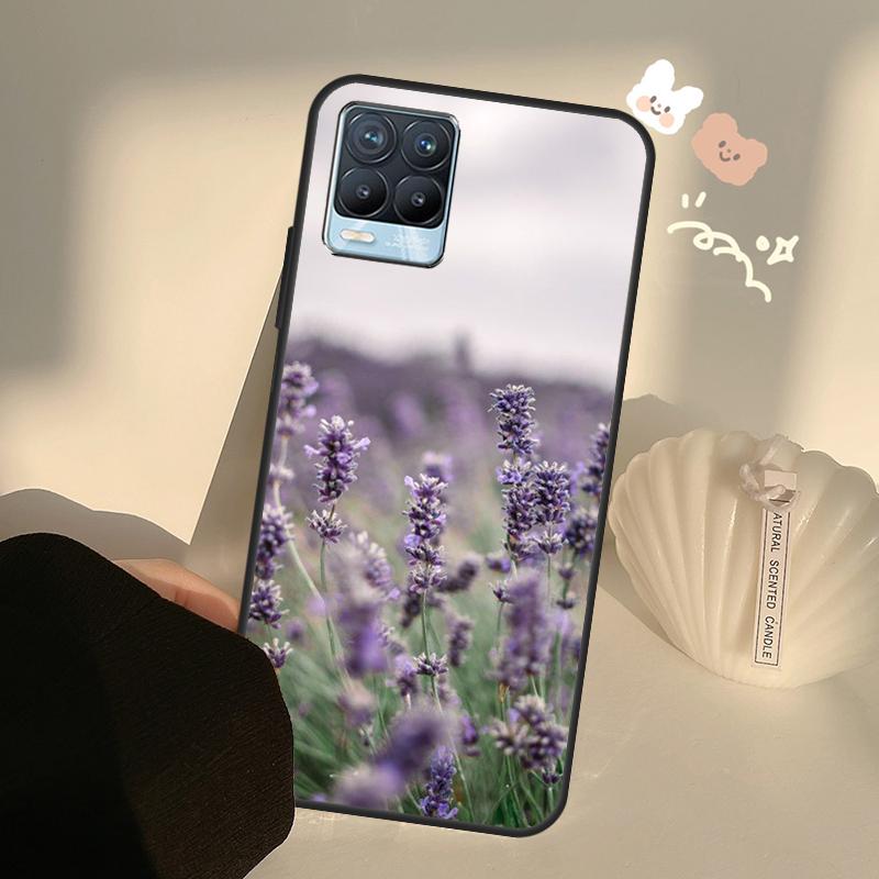 Lavender Purple Flower Case For Realme C71 C63 C61 C55 C51 C53 C25 C65 C67 C75 11 12 13 14 15 Pro Plus GT6 GT7 Pro