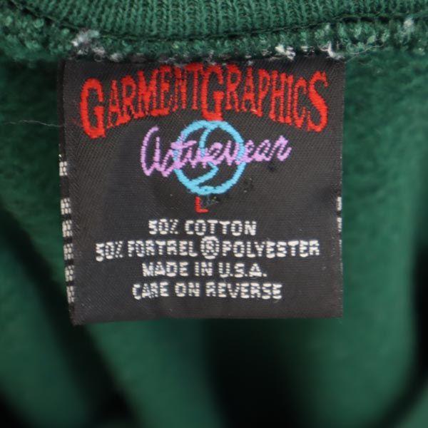 GARMENT GRAPHICS 90s Made in USA Long sleeve sweat trainer L Back brushed Men's Used