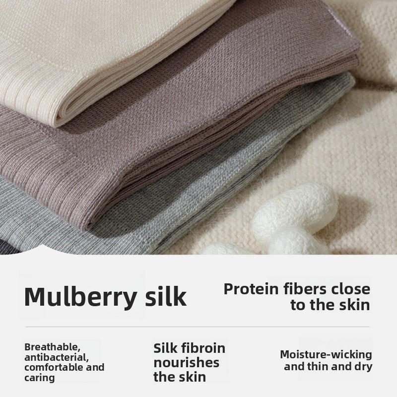 Mulberry Silk Women's Mid-calf Socks, Thickened Autumn and Winter Pile Socks, Loose Boneless Sleeping Socks, Postpartum Socks