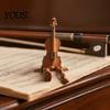 Fine Texture 3D Violin Printed Figurine, Creative Sitting Sculpture with Wood-Grain Details, Niche Desktop Art Decor Miniature String Instrument