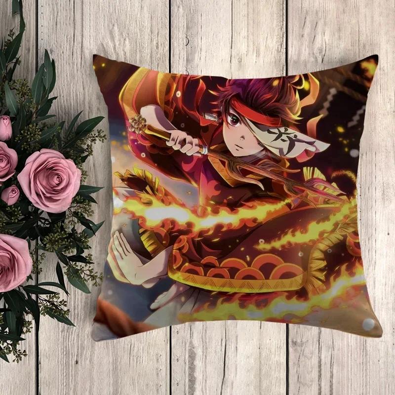 Pillow Demon Slayer Decorative Pillows for Sofa Pillowcase Decor  Cushion Cover X Car Decoration Pillowcases  Fall