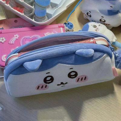 Kawaii Chiikawa Peluş Kalem Kutusu Usagi Kırtasiye Çantası Bozuk Para Cüzdanı Makyaj Çantası Öğrenciler Okul Malzemeleri Saklama Çantası