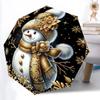 1pc Winter Wonderland Snowman Automatic Folding Umbrella   Compact 8 Rib Design, Durable Iron Frame for Travel, Outdoor,  A0920077