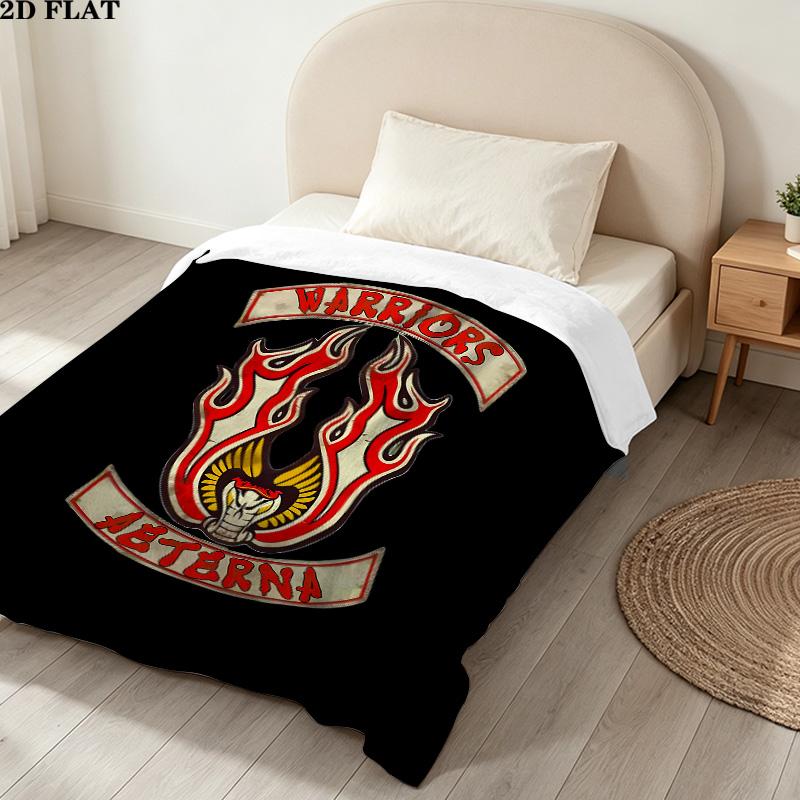 1PC The Warriors Patterned Flannel Blanket Suitable For All Seasons For Home Decor Warmth And Comfort Gifts Holiday Present