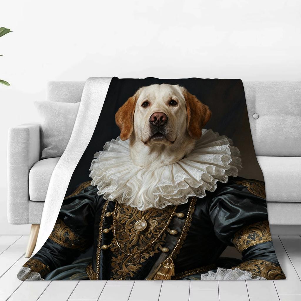 Pet Dress-Up Costume Blanket - Custom Funny Pet Outfit Photo Throw Soft Flannel Couch Decor for Pet Lovers Best Birthday Gift