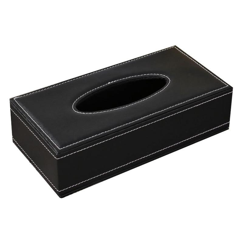 

1pc Creative High-end Leather Drawer Box Car Paper Towel Boxhotel Paper Drawer Box Storage Organizer Customizable Logo M 20x12x6.5cm чорний