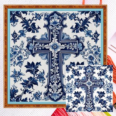 Full Embroidery Eco-cotton Thread 14CT Counted Porcelain Cross Stitch Kit