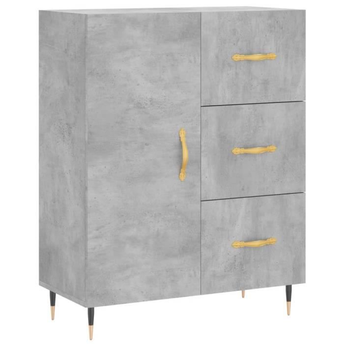 VidaXL Buffet gris béton 69,5x34x90 cm bois d'ingénierie 827896