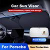 Skládací kryt sluneční clony na čelní sklo auta Chránič slunečního okna Pro Porsche Panamera Cayenne Taycan 911 718 Macan Carrera Příslušenství
